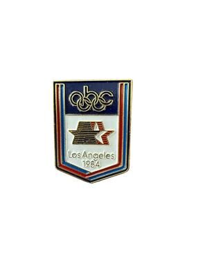 Olympic Pin Los Angeles 1984 Souvenir Media Pin ABC